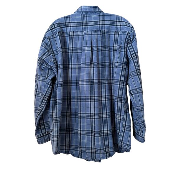 Carhartt Thick Cotton Blue Plaid Long Sleeve, Collared Shirt, Size Lg - Picture 2 of 5